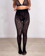 Leggings Cálidos de Terciopelo con Patrón de Encaje Plus