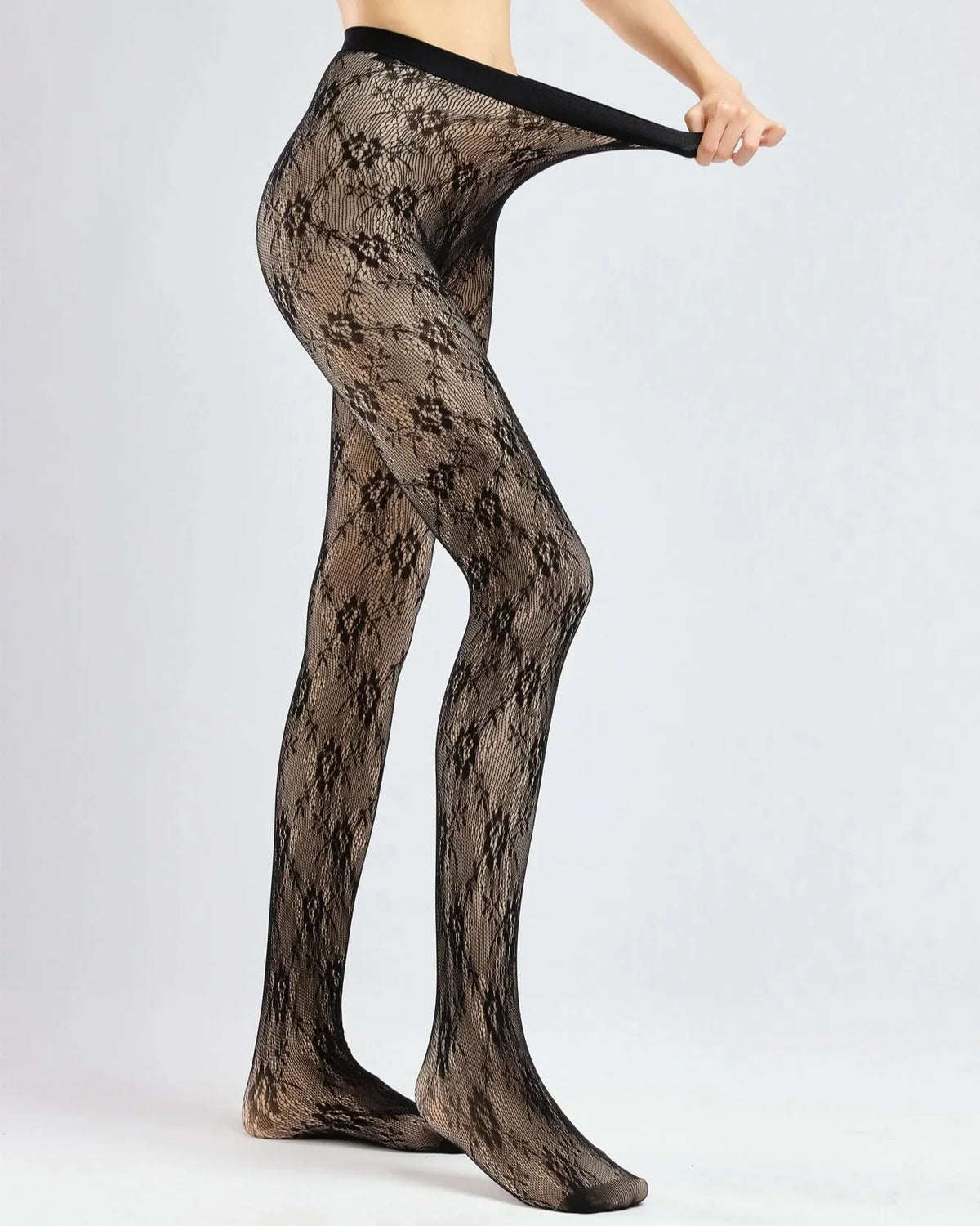 Leggings Cálidos de Terciopelo con Patrón de Encaje Plus