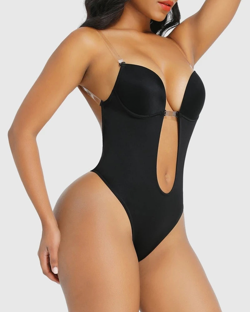 Body de tanga sin tirantes con escote en U
