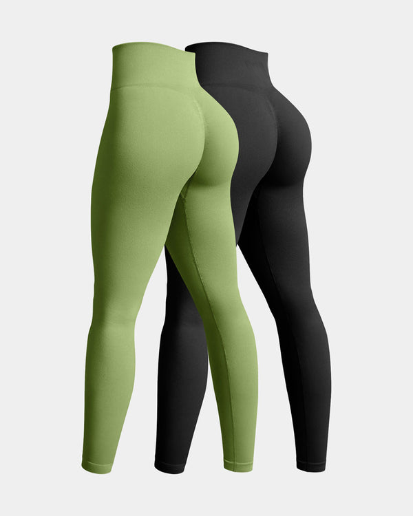 Leggings de yoga de alta cintura sin costuras para levantar el trasero[2 Pieces]
