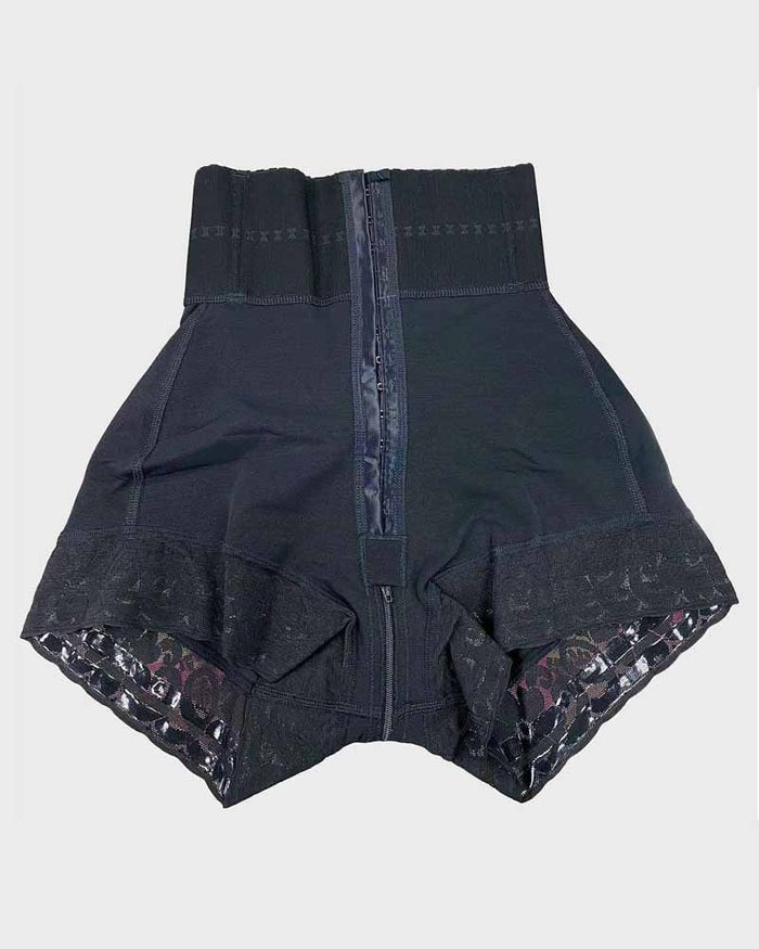 Shorts de compresión doble de cintura alta con control de abdomen en la sección media