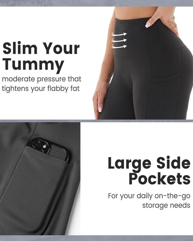 Shorts deportivos de yoga para mujer, control de abdomen, cintura alta, casuales, con banda elástica y bolsillos, talla grande