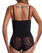 Top sin mangas tipo tubo con control de abdomen para mujer, body moldeador de cadera con encaje
