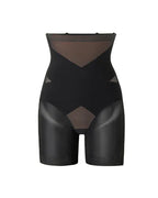 Shorts transpirables moldeadores de abdomen con malla de doble capa y cintura alta