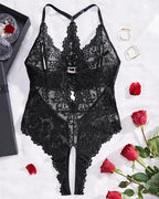 Pijama body de encaje sexy para mujer