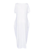 Vestido Casual Cómodo de Manga Corta de Color Sólido para Mujer