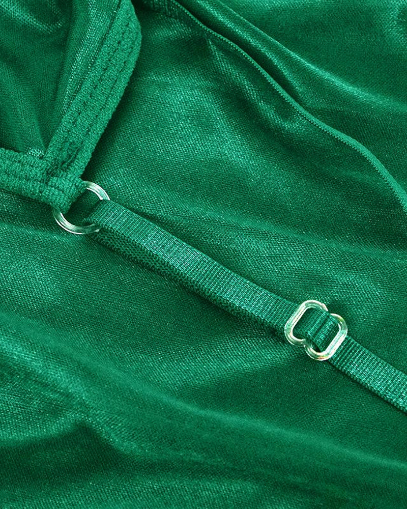 Camisón sin espalda con tanga de satén de encaje sexy para mujer con cuello en V y tirantes ajustables