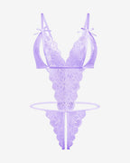 Body de encaje con escote profundo en V