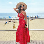 Traje de baño de una pieza Flower Hollow y falda