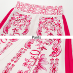 Sling Lily y Majolica Serie Patrón Impreso Traje de Baño de Una Pieza y Falda o Pantalones