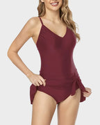 Traje de baño de una pieza para mujer con control de abdomen, ajuste slim y talla grande