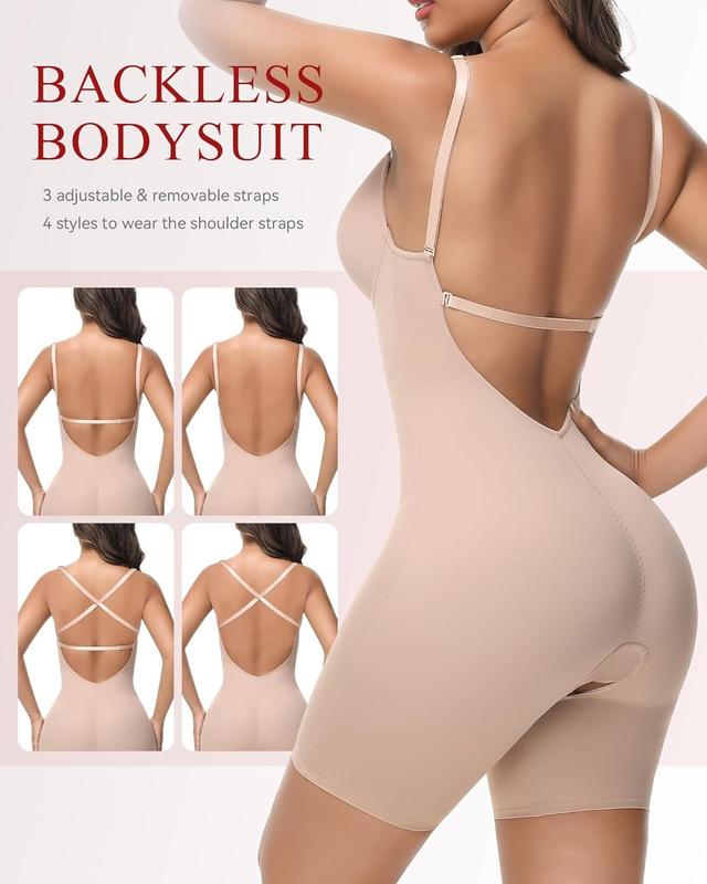 Ropa moldeadora sin espalda, sin tirantes, con escote profundo