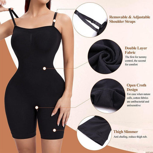 Body de tirantes sin mangas adelgazante con tirantes de hombro removibles