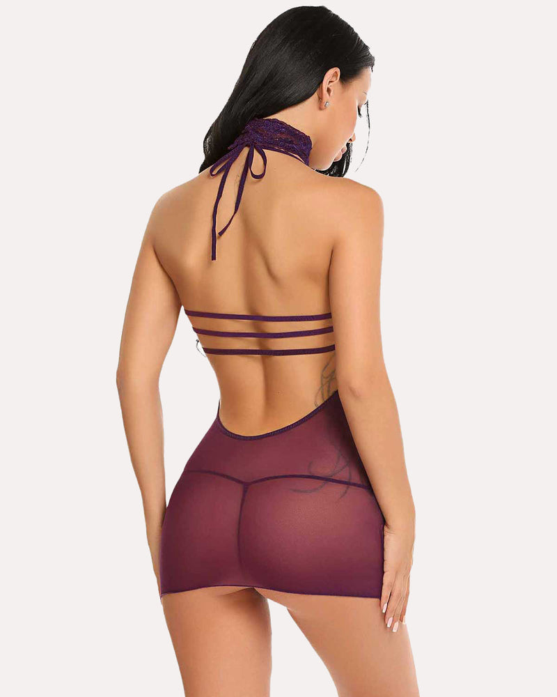 Vestido Halter de Encaje
