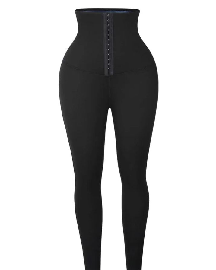 Leggings con control de abdomen de neopreno azul