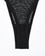 Conjunto de 4 piezas de sujetador y tanga de malla transparente