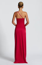 Vestido Ariel Drapeado Rojo