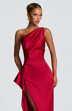 Vestido Ariel Drapeado Rojo