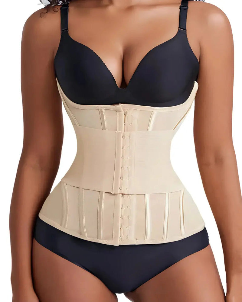 Entrenador de cintura con soporte para el busto, faja moldeadora, body con huesos de acero y abdomen plano