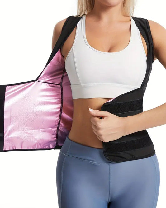 Chaleco de fitness con cintura alta que moldea el abdomen y absorbe el sudor