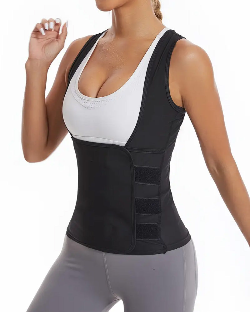 Chaleco de fitness con cintura alta que moldea el abdomen y absorbe el sudor