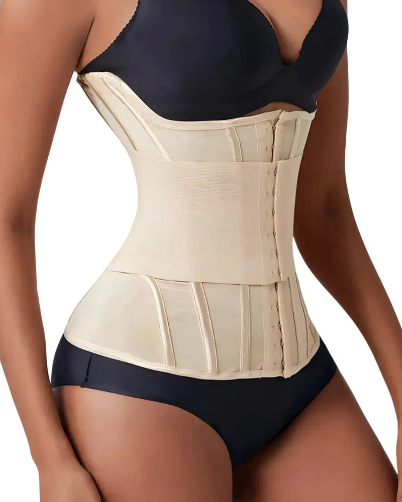Entrenador de cintura con soporte para el busto, faja moldeadora, body con huesos de acero y abdomen plano