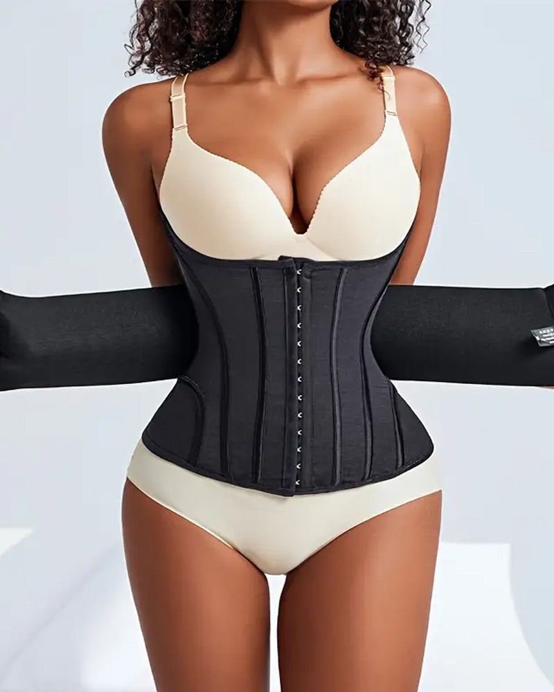 Entrenador de cintura con soporte para el busto, faja moldeadora, body con huesos de acero y abdomen plano