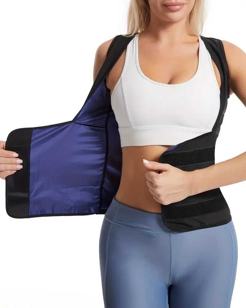 Chaleco de fitness con cintura alta que moldea el abdomen y absorbe el sudor