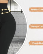 Leggings con control de abdomen de neopreno azul
