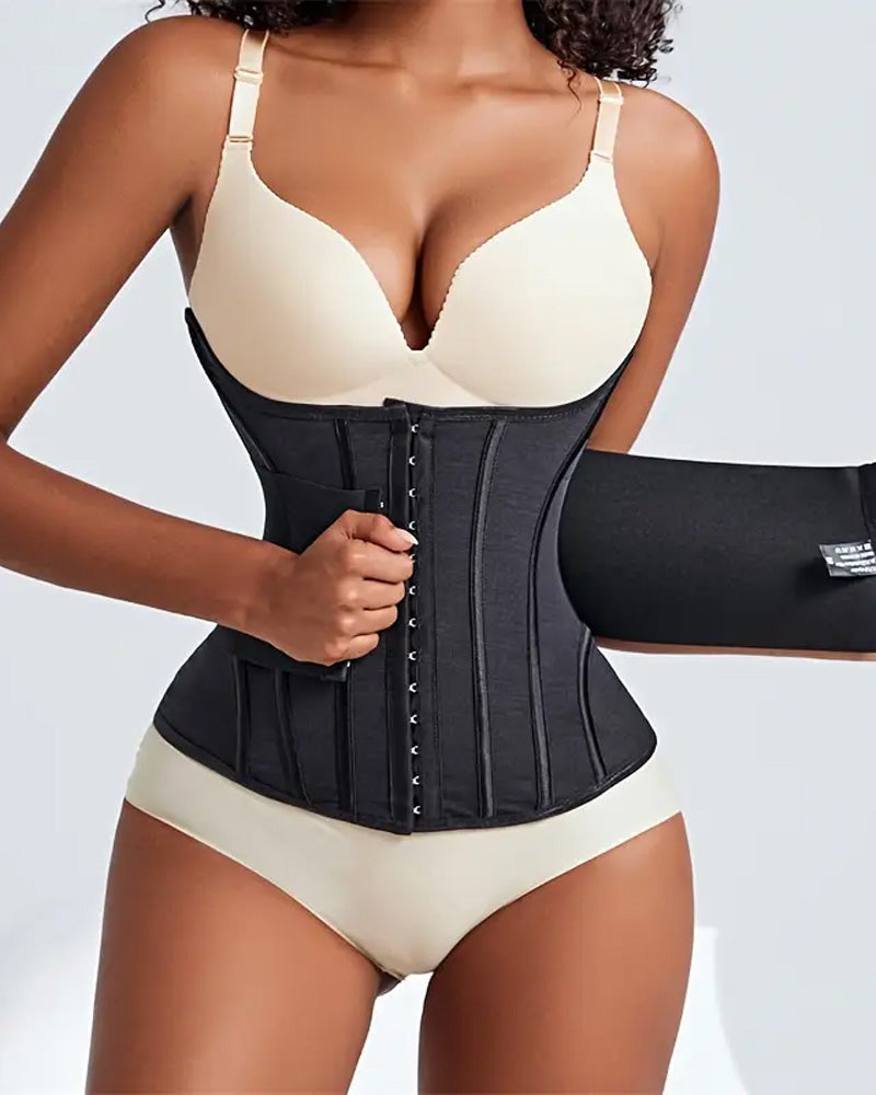 Entrenador de cintura con soporte para el busto, faja moldeadora, body con huesos de acero y abdomen plano