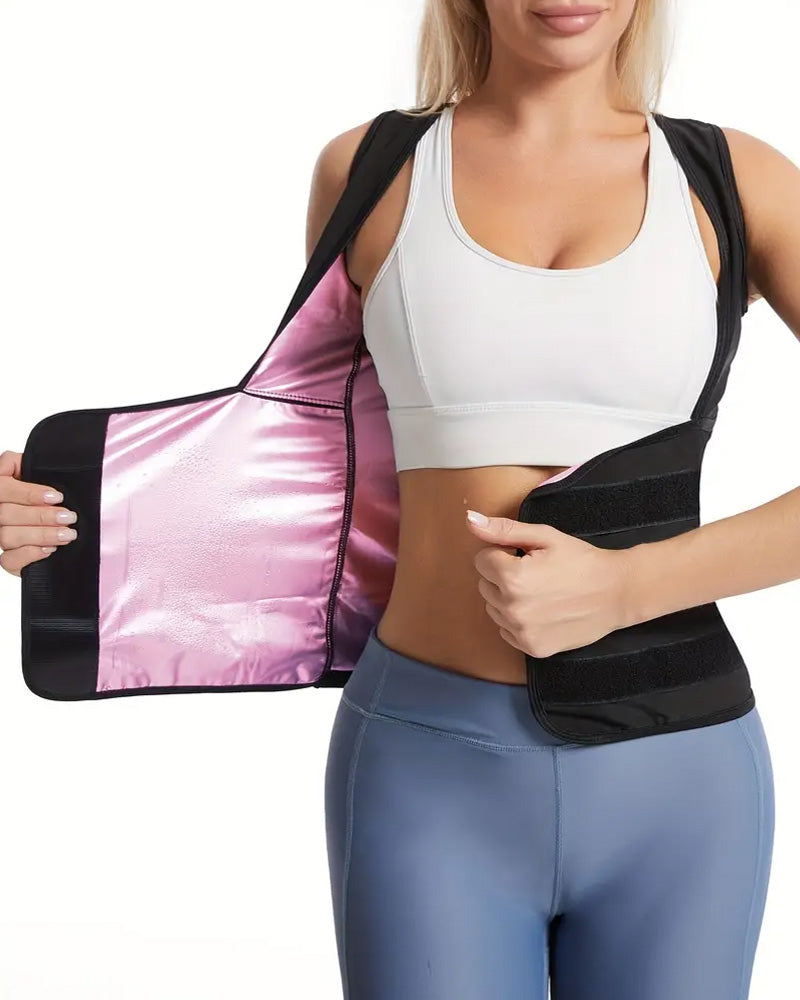 Chaleco de fitness con cintura alta que moldea el abdomen y absorbe el sudor