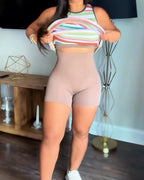 Pantalones cortos sin costuras con cintura alta que levantan la cadera